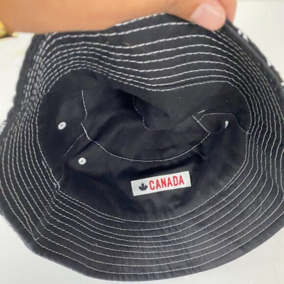 CANADA Black White True North Strong and Free Cotton Bucket Hat - Picture 5 of 5